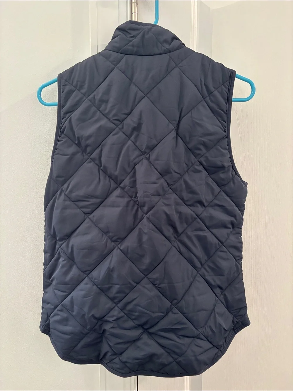 J. Crew Navy Quilted Vest with Gold Hardware